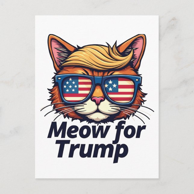 Meow för Trump Gör katter Säkra igen Vykort (Framsida)