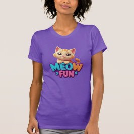 Meow Fun - Söt Bli Katt T-Shirt 