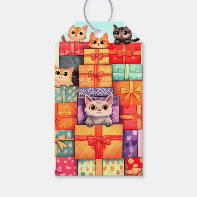 Meow Gift Birthday Torn Presentetikett (Framsidan)