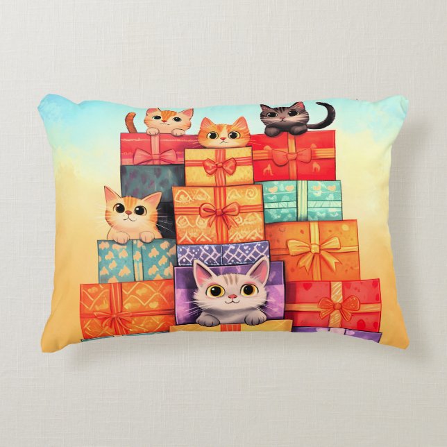 Meow Gift Birthday Torn Prydnadskudde (Framsidan)
