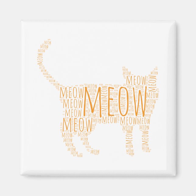 MEOW Ginger Cat Magnet (Framsidan)
