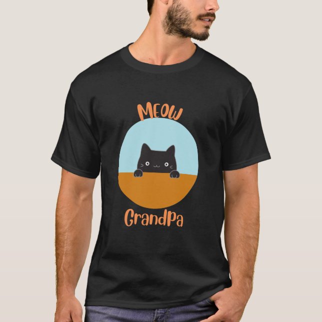 Meow Grandpa T Shirt (Framsida)