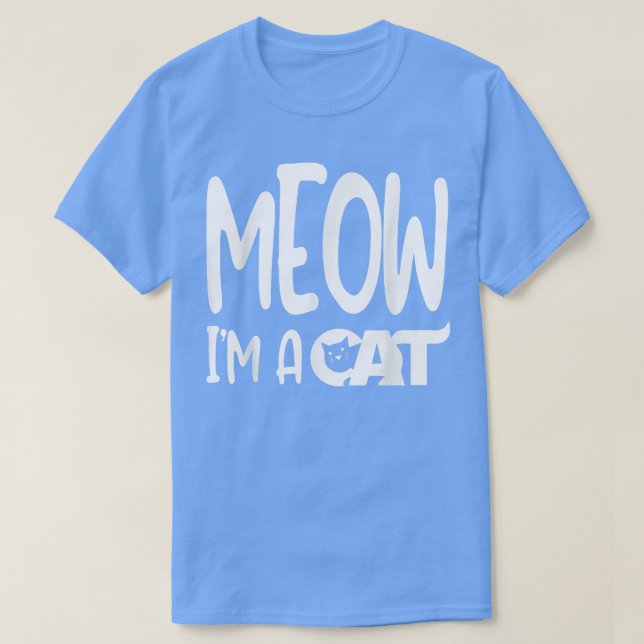 Meow Im A Cat Halloween Costume T Shirt (Design framsida)