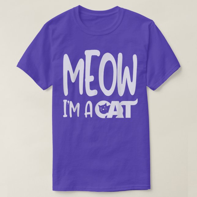 Meow I'm A Cat Halloween Costume T-Shirt (Design framsida)