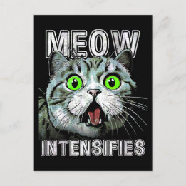 Meow Intensifieras Lunt Scottish Fold Cat Vykort