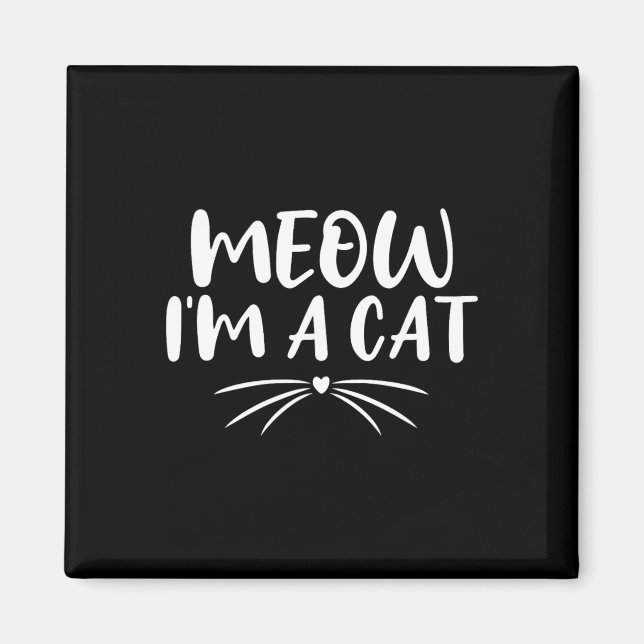 Meow jag är en Cat Funny Halloween Costume Par 202 Magnet (Framsidan)