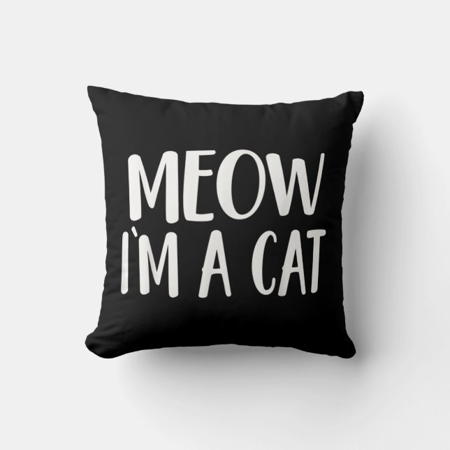 Meow jag är en katt Halloween Kudde (Framsida)