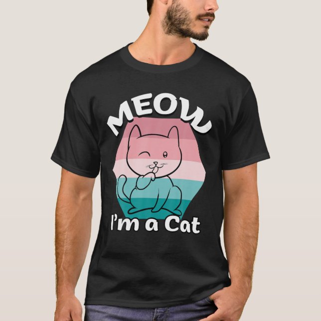 Meow jag är en katt t shirt (Framsida)
