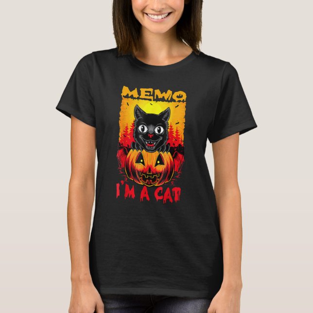 Meow, jag är en katt-taloky-svart katt Halloween-d T Shirt (Framsida)