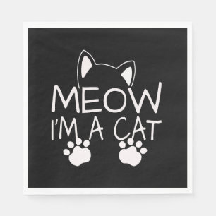 Meow jag är en kattunge Kitten Black Cat Lover Pappersservett