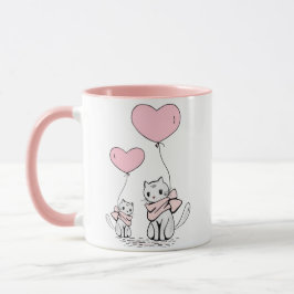 Meow Kärlek: Cute Cat Embrace Mugg