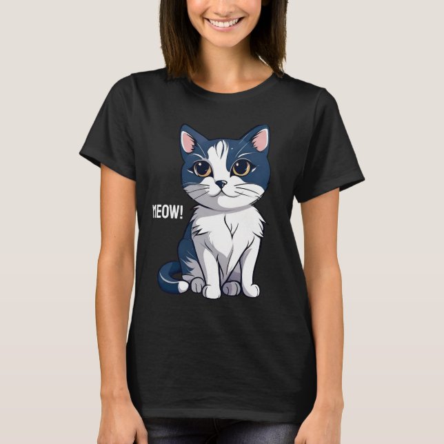 Meow! Katt T Shirt (Framsida)