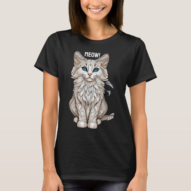Meow! Katt T Shirt (Framsida)
