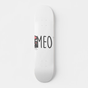 Meow-katt - Välj bakgrund färg Mini Skateboard Bräda 18,5 Cm