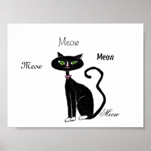Meow Kattunge Retro Poster (Framsidan)