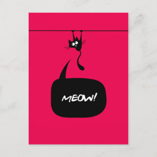 meow kattunge rosa 2 vykort