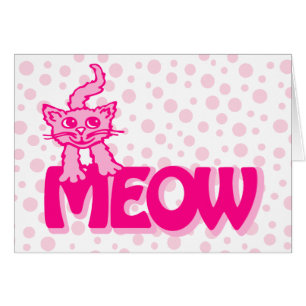 Meow kattunge rosa-kort OBS kort