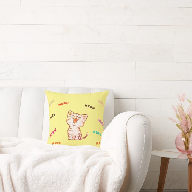 Meow Kitten Print Dekorativ kudde (Soffa)