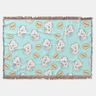Meow Kittens - Cute Cat Throw Blanket Filt