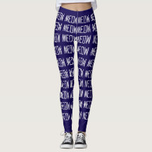 Meow Leggings - Snyggt Meow Message Mönster