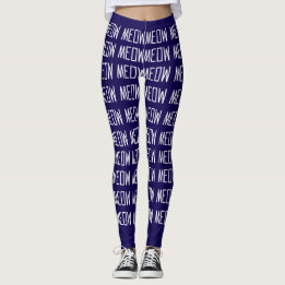Meow Leggings - Snyggt Meow Message Mönster