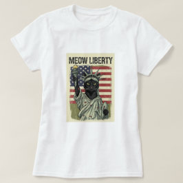 Meow Liberty - Grunge Stil Cat Frihetsgudinnan T Shirt