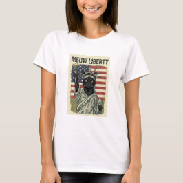 Meow Liberty - Grunge Stil Cat Frihetsgudinnan T Shirt