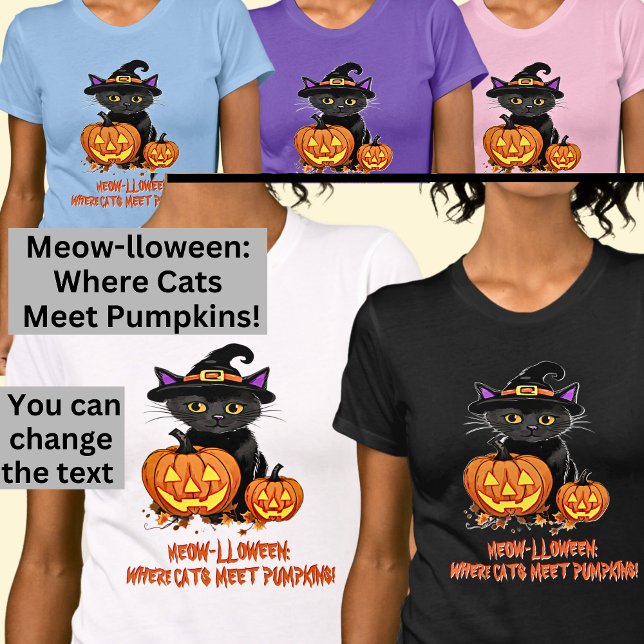MEOW-LLOWEEN Cats Meet Pumpkins T Shirt (Skapare uppladdad)