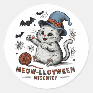Meow-lloween MisChief Runt Klistermärke