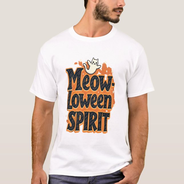 Meow-loween Andeskatt T Shirt (Framsida)