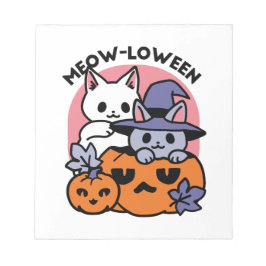 Meow-Loween - Cute Halloween Cat Design Anteckningsblock