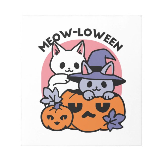 Meow-Loween - Cute Halloween Cat Design Anteckningsblock (Framsida)