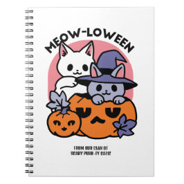 Meow-Loween - Cute Halloween Cat Design Anteckningsbok