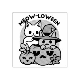 Meow-Loween - Cute Halloween Cat Design Stämpel