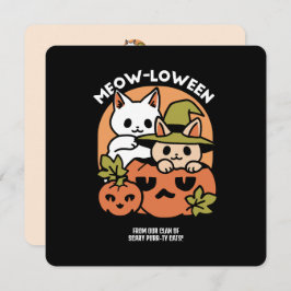 Meow-Loween - Festiv Halloween-kattdesign Julkort