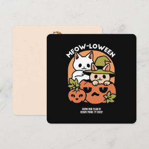 Meow-Loween - Festiv Halloween-kattdesign Julkort