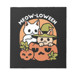 Meow-Loween - Festive Halloween Cat-design Anteckningsblock