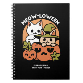 Meow-Loween - Festive Halloween Cat-design Anteckningsbok
