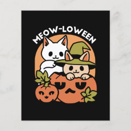 Meow-Loween - Festive Halloween Cat-design Flygblad