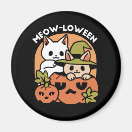 Meow-Loween - Festive Halloween Cat-design Magnet
