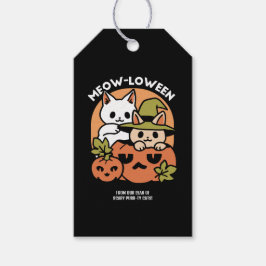 Meow-Loween - Festive Halloween Cat-design Presentetikett