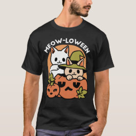 Meow-Loween - Festive Halloween Cat-design T Shirt
