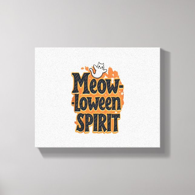 Meow-loween Spirit Cat Canvastryck (Framsida)