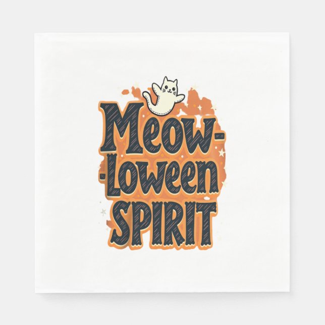 Meow-loween Spirit Cat Pappersservett (Framsidan)