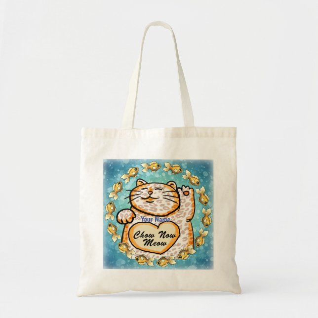 Meow Lucky Cat-handväskan Tygkasse (Framsidan)