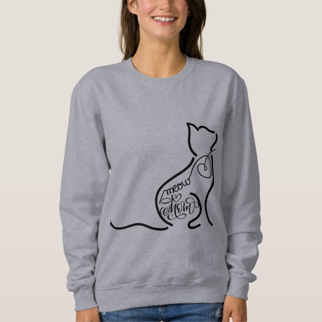 Meow Mamma; Snyggt Mode art cat mamma T Shirt (Framsida)