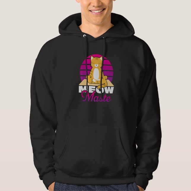 Meow Maste Cat Yoga Namaste Hoodie (Framsida)
