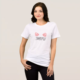MEOW med rosa cat öron T Shirt