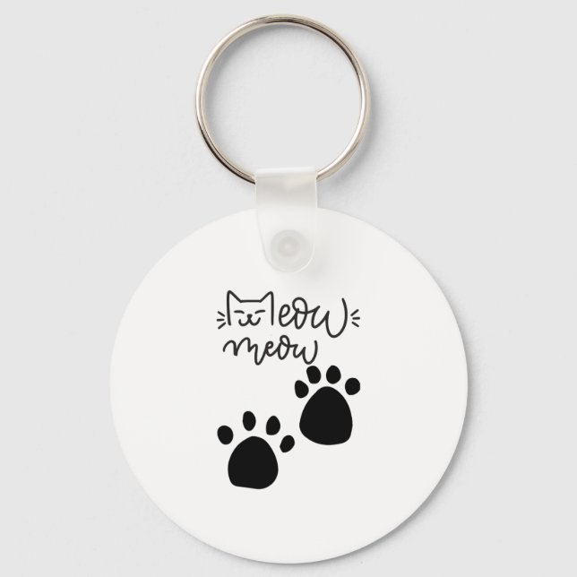MEOW MEOW CAT LOVERS DESIGN #CatLady #FelineFashio Nyckelring (Framsida)