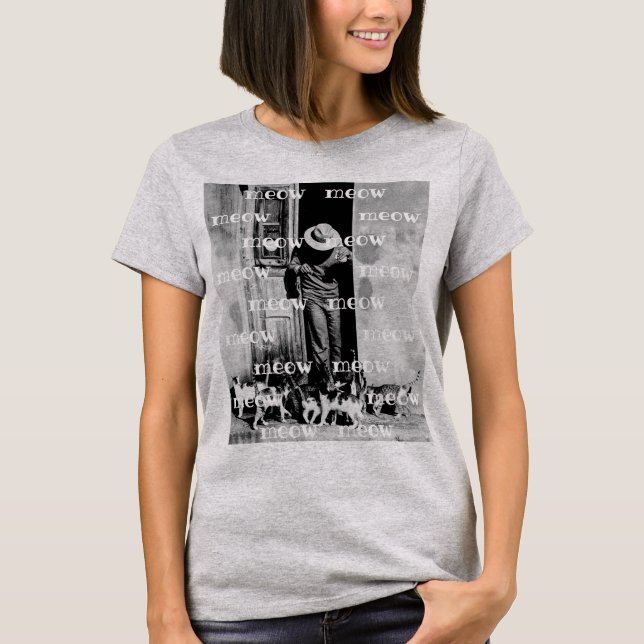Meow Meow Cat T-Shirt (Framsida)